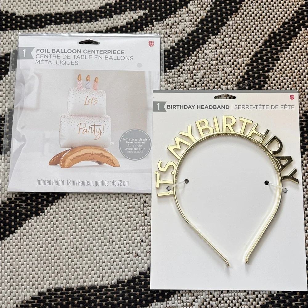🆕American Greetings Foil Balloon Centerpiece And Headband